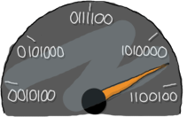 Speedometer with values in binary